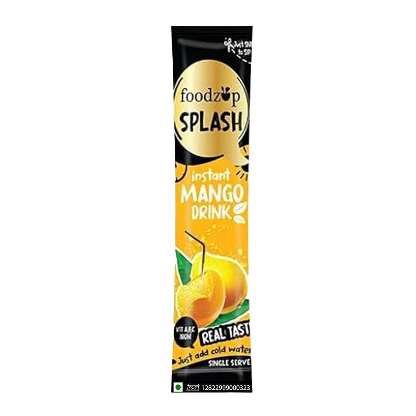 Foodzup Splash 1 Min Instant Mango Drink - 30 Sachets (Buy 1 Get 1 FREE, 60 Sachets Total) | Mango Flavours | 60 Servings | 900g