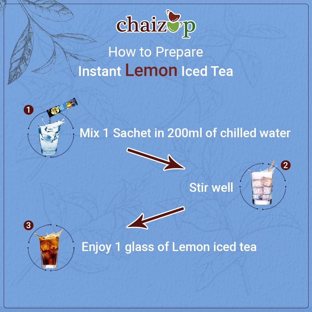 Foodzup Splash 1 Min Instant Lemon Iced Tea Fruit Drink - 30 Sachets | Lemon Flavours | 30 Servings | 480g