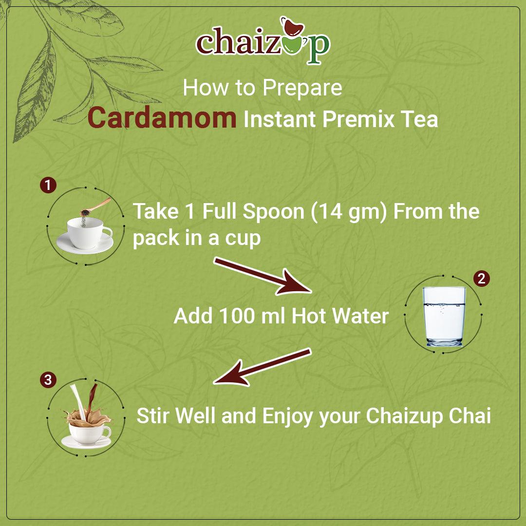 Chaizup Premium 1 Min Instant Cardamom Tea Premix - 1kg Can | Cardamom Flavours | Approx. 72 Servings | 1kg
