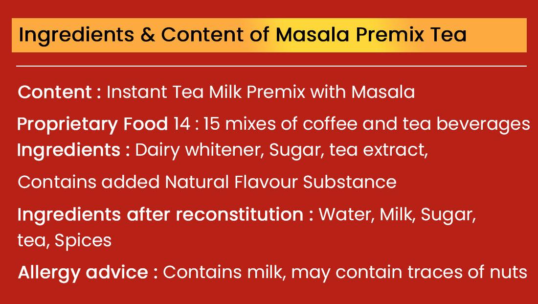 Chaizup Premium 1 Min Instant Masala Tea Premix - 10 Sachets | Masala Flavours | 10 Servings | 140g