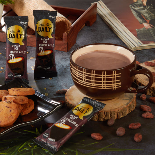 Chaizup Daily 1 Min Hot Choco - Instant Premix Hot Chocolate - 30 Single Serves | 30 Sachets | Per Sachet, Vegetarian