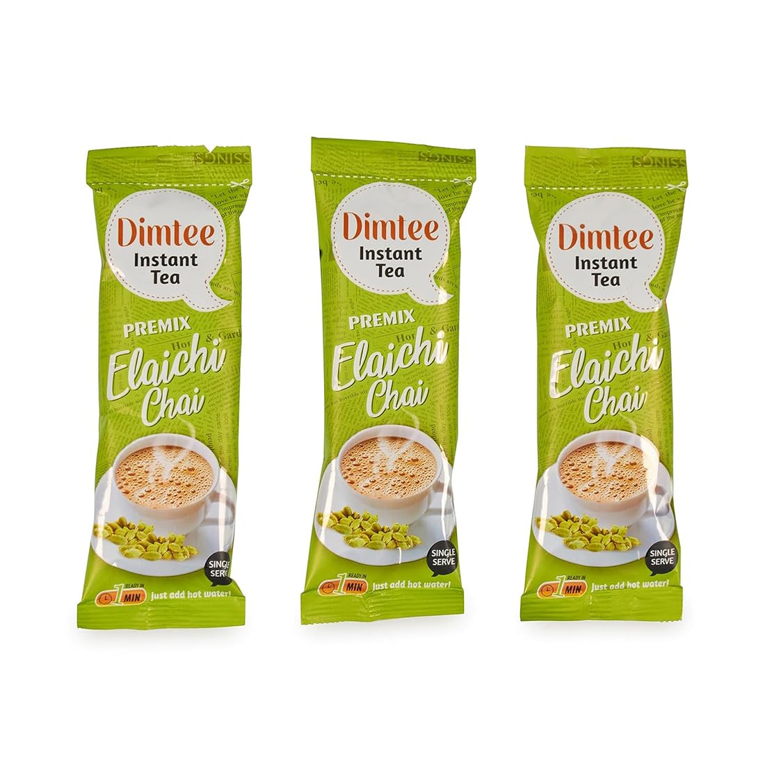 Chaizup Dimtee Premix Cardamom Chai 50 Sachet | 50 Serves | Instant Premix Tea | Premix Tea Powder | Ready To Drink