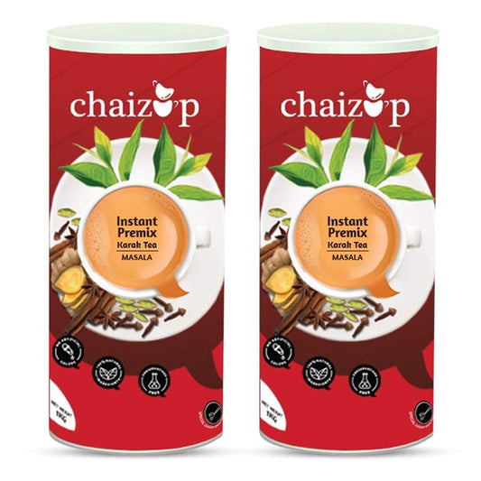 Chaizup Premium 1 Min Instant Masala Tea Premix - 1kg Cans (Pack of 2) | Masala Flavours | Approx. 143 Servings | 2kg