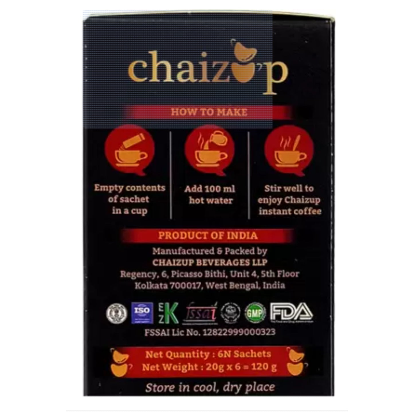 Chaizup Instant Premix Premium Cappuccino + Hazelnut Coffee Packs | Assorted Combo Pack Of 2 Flavours | 20gm x 12 Sachets | 240 GM | Instant Premix Coffee Powder | Instant Coffee Premix