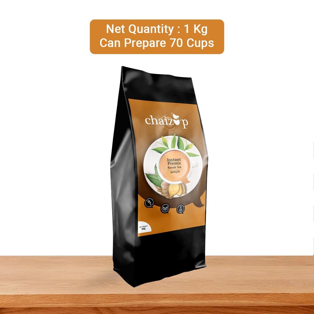 Chaizup Instant Premix Masala + Ginger Tea 1Kg Poly | Assorted Combo Pack Of 2 Flavours | 1000 gm x 2 | Instant Chai | Ready To Drink | Premix Chai Powder