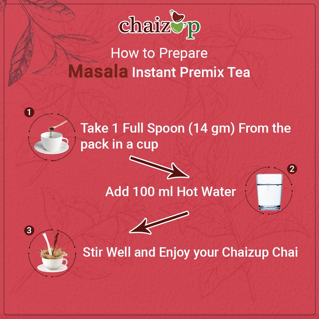 Chaizup Premium 1 Min Instant Masala Tea Premix - 1kg Cans (Pack of 2) | Masala Flavours | Approx. 143 Servings | 2kg