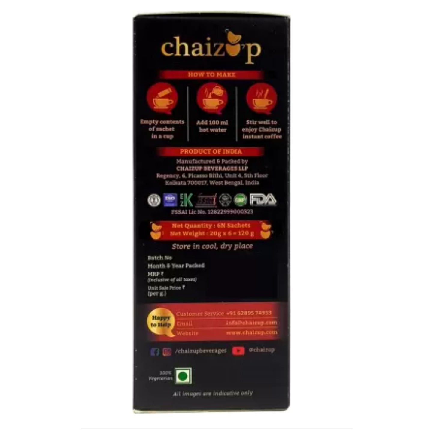 Chaizup Instant Premix Premium Cappuccino + Hazelnut Coffee Packs | Assorted Combo Pack Of 2 Flavours | 20gm x 12 Sachets | 240 GM | Instant Premix Coffee Powder | Instant Coffee Premix