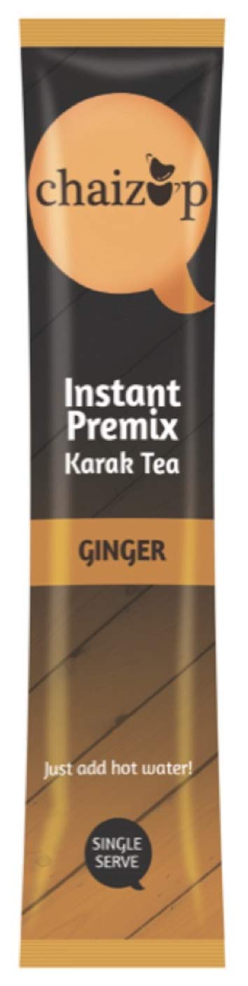 Chaizup Instant Cardamom, Ginger, Saffron and Masala Premix Tea - Karak Ready to Drink Chai with, Aromatic and Flavored Tea, Masala Tea Powder, Pack of 4 X 10 Sachets