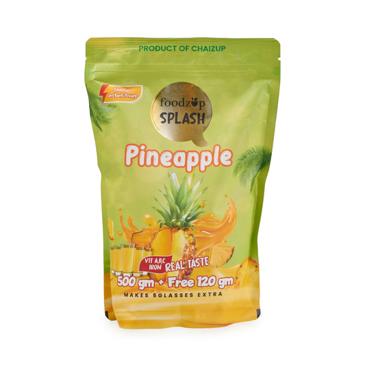 Foodzup Refreshing Instant Pineapple Premix Energy Drink - 500g Pouch with 120g Extra Instant Energy Drink Mango Flavour