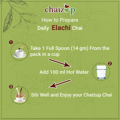 Chaizup Daily 1 Min Chai - Cardamom Flavour - 1 kg polybag, Elaichi Chai, Easy to Make Instant Tea, Home Like Tea, Aromatic and Flavoured, (Cardamom Tea, 1 kg)