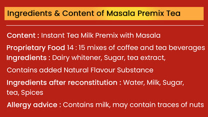 Chaizup Instant Masala Premix Tea | Masala Flavor | Masala Chai | Masala Tea Powder | Premix Tea | Desi Chai 140 Gm 10 Sachets of 14 Gm per box