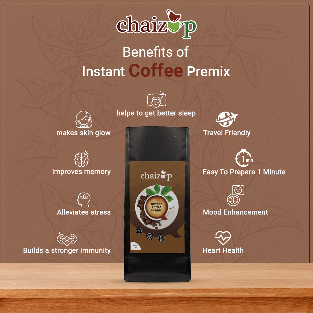 CHAIZUP Premium Instant Premix Coffee - Instant Powder Mix, Premium Coffee Taste, 1Kg Poly, Bag