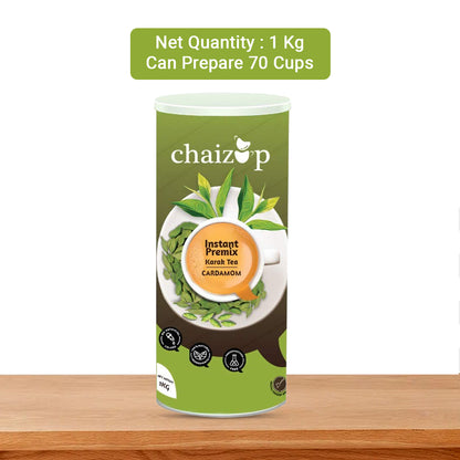 Chaizup Cardamom Instant Premix Tea - 1000 gm Can Premix Elaichi Instant Tea Kadak Tea Powder