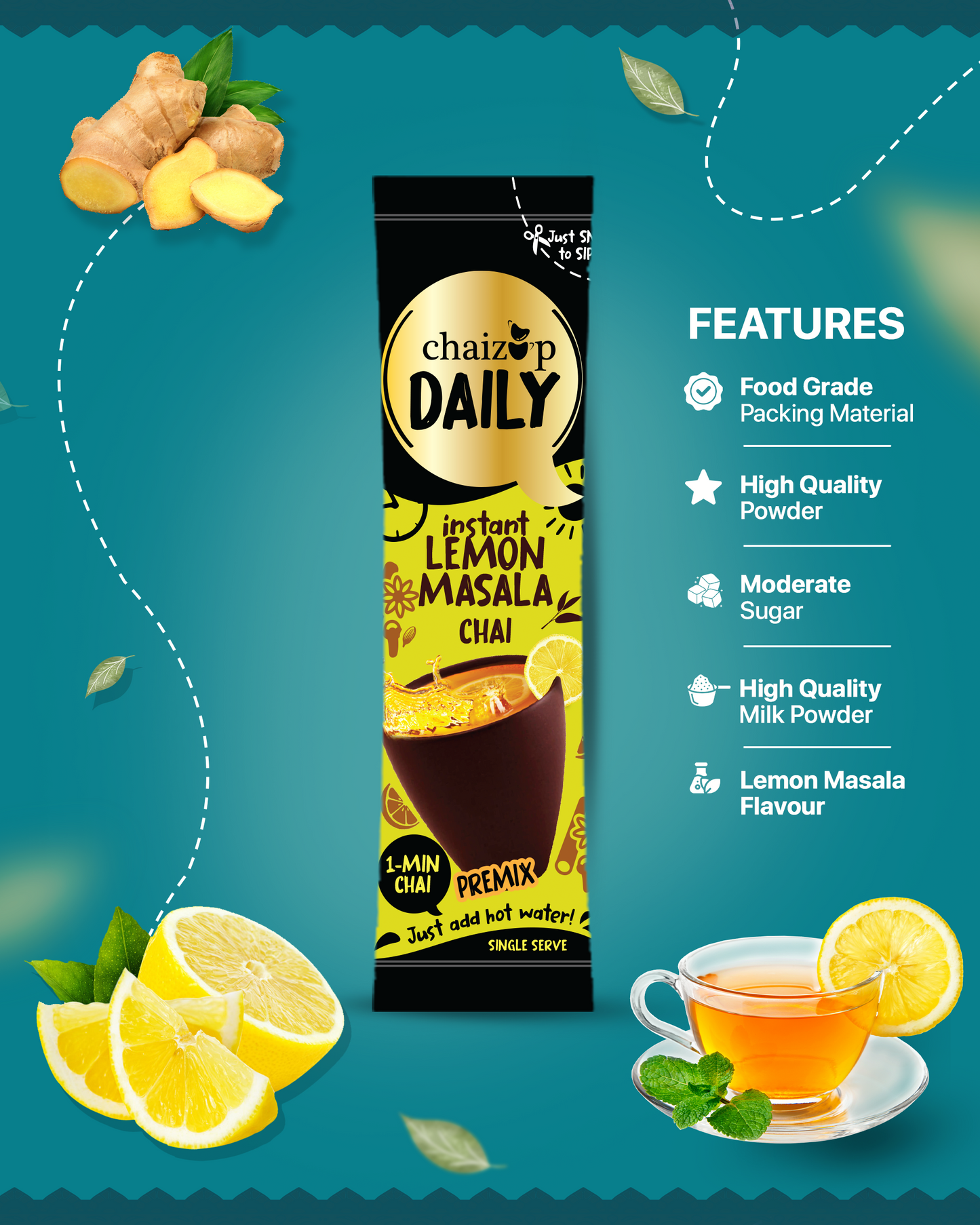 Premix Daily Lemon Masala (30 sachets) - Chaizup
